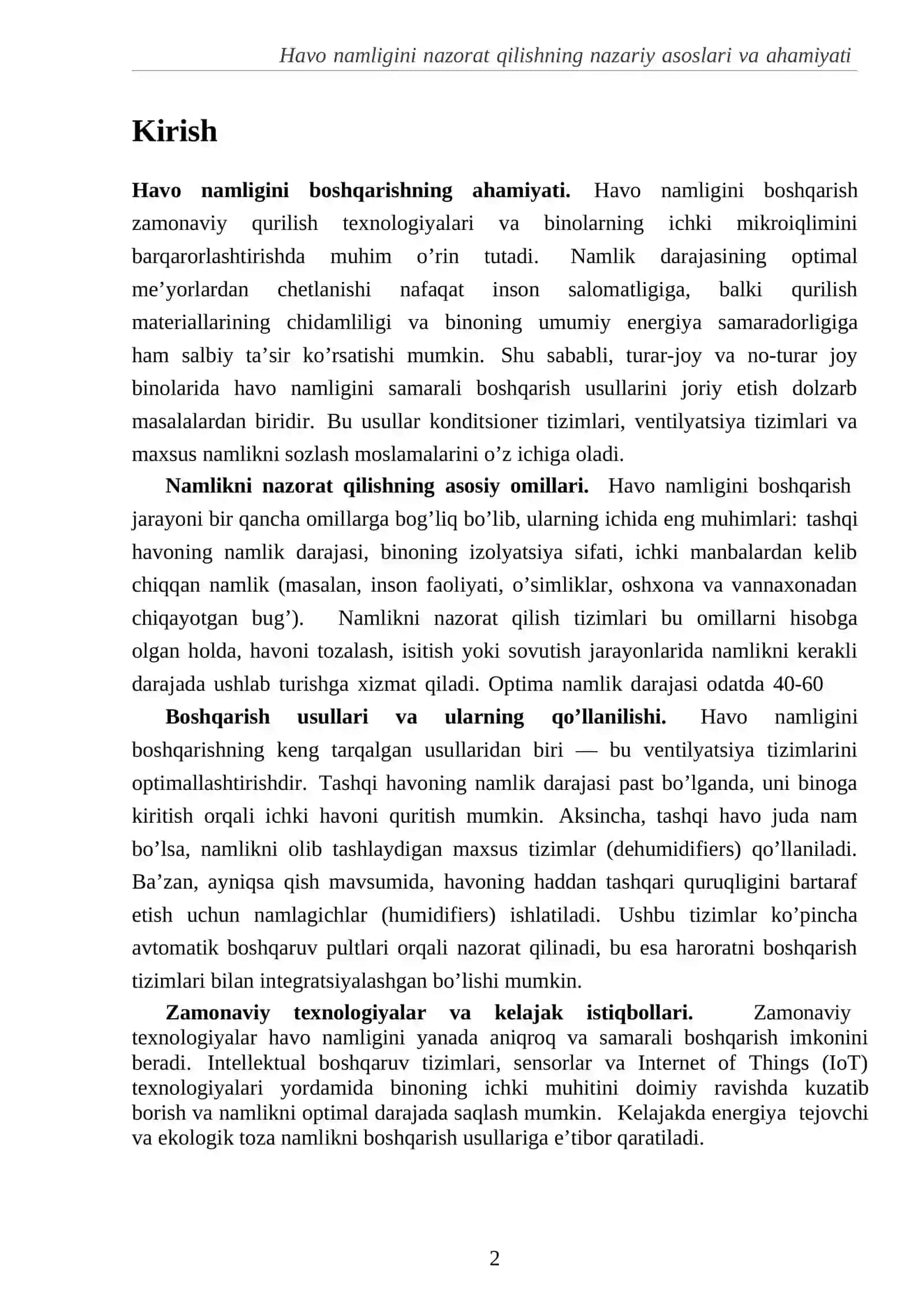 Havo Namligi Boshqarish Texnologiyalari 2