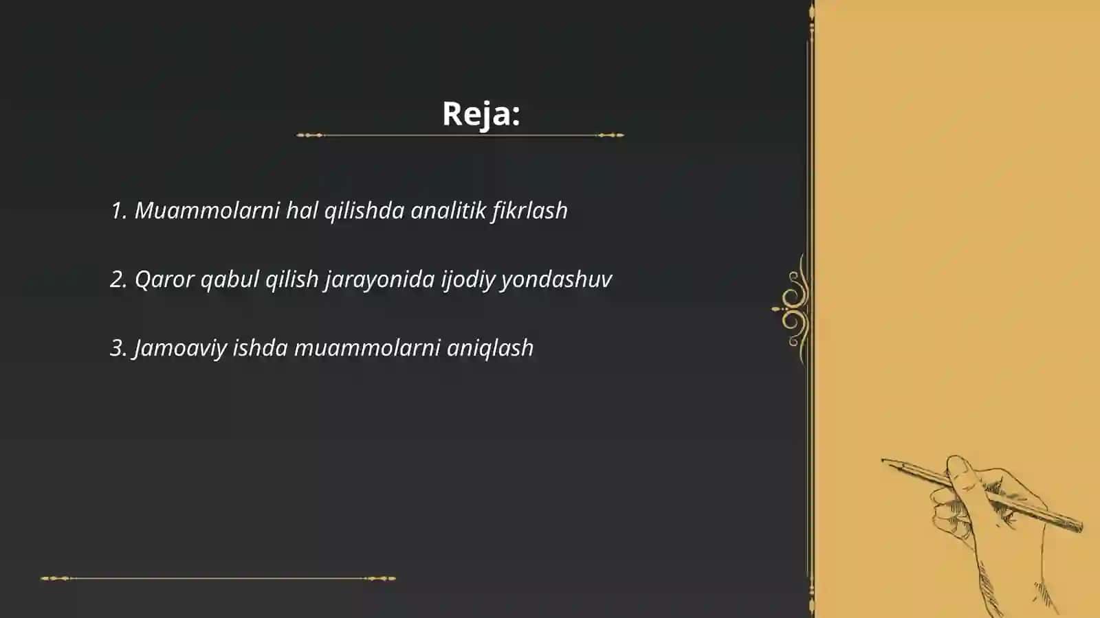 Analitik fikrlash muammolarni hal qilishda 2