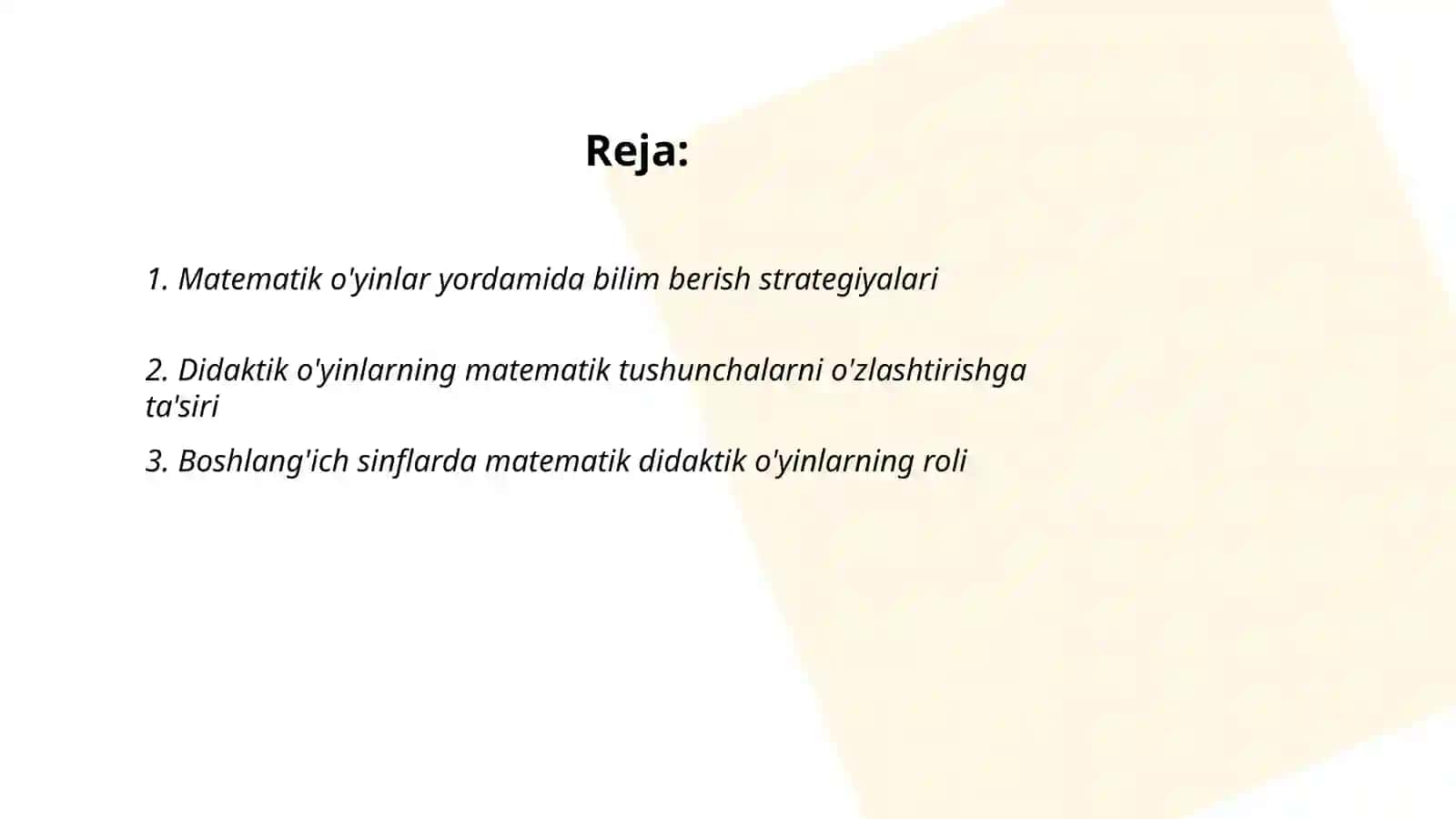 Matematik bilim berishda didaktik o‘yinlar tayyorlash 2