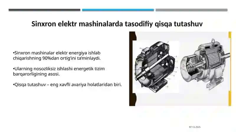 SINXRON ELEKTR MASHINALARIDA TASODIFIY QISQA TUTASHUV 2