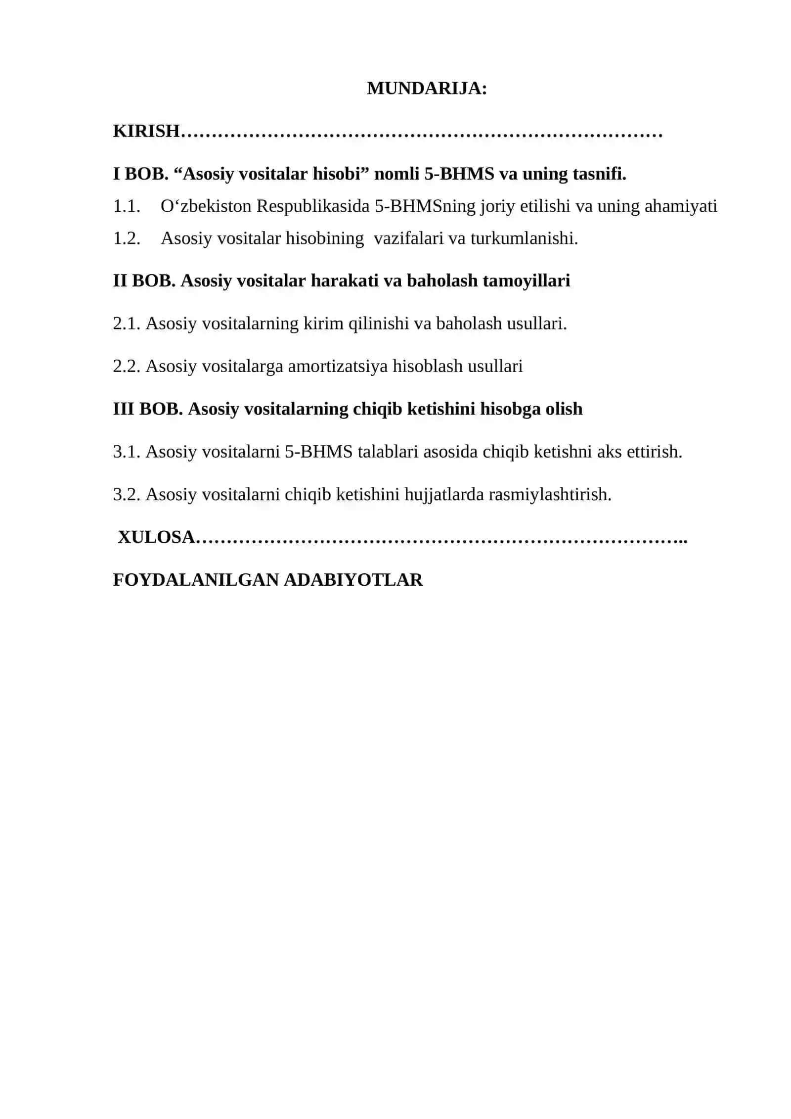 "ASOSIY VOSITALAR HISOBI" NOMLI 5-BHMS VA UNING MAZMUNI 2