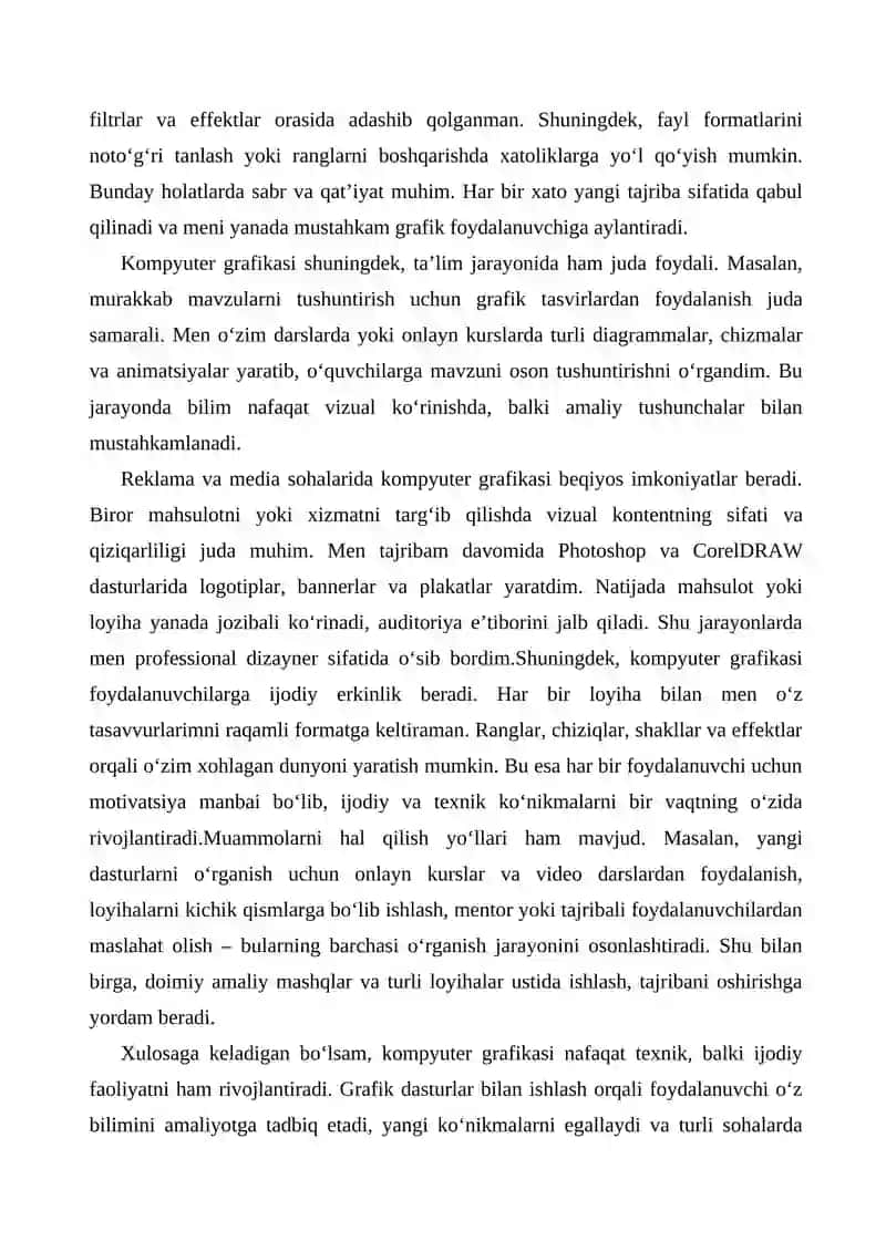 Kompyuter grafikasi. Grafik dasturlar bilan ishlash 2