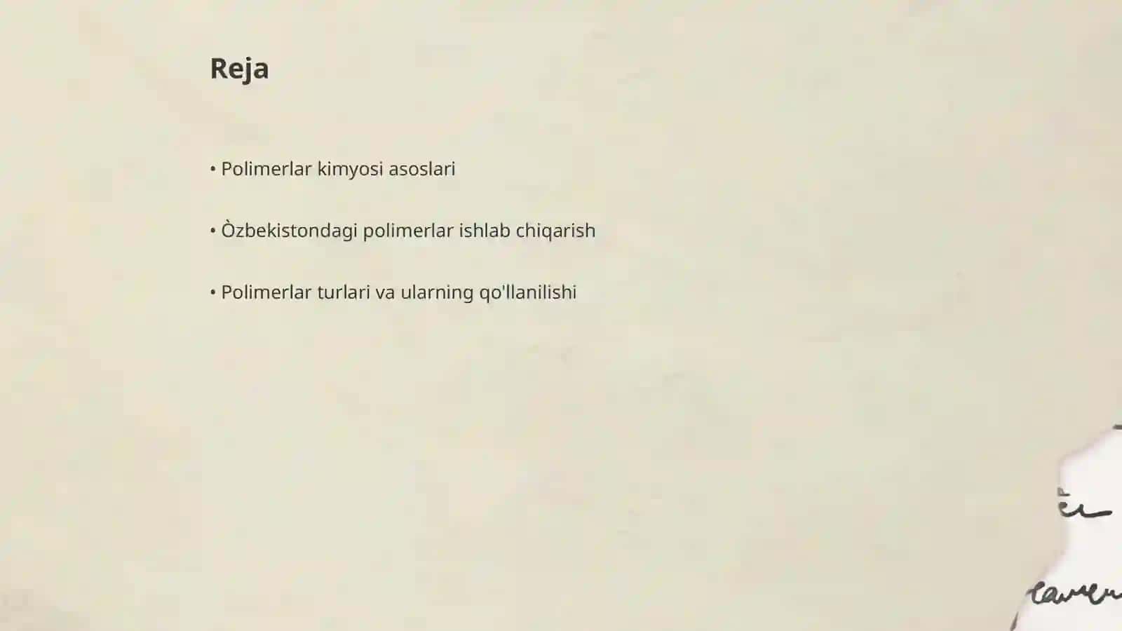 O'zbekistonda polimerlar kimyosi va uning istiqbollari 2