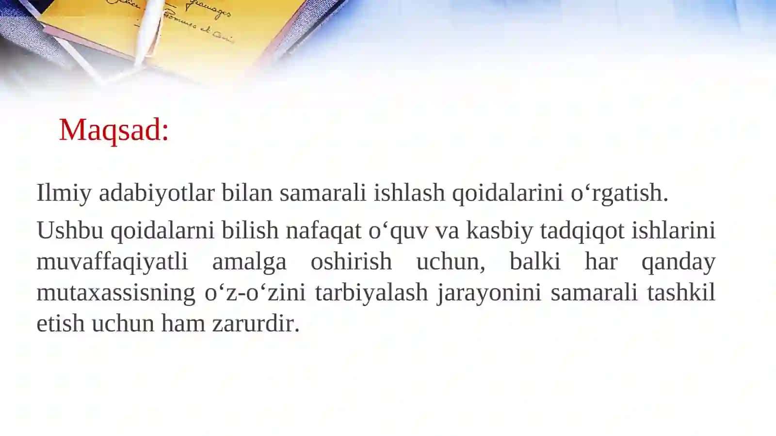ILMIY ADABIYOTLAR BILAN ISHLASH 2