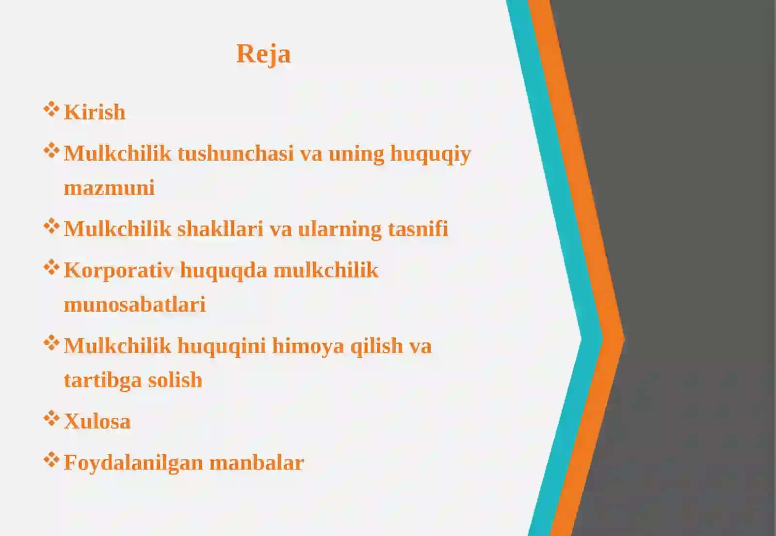 Mulkchilik asoslari 2