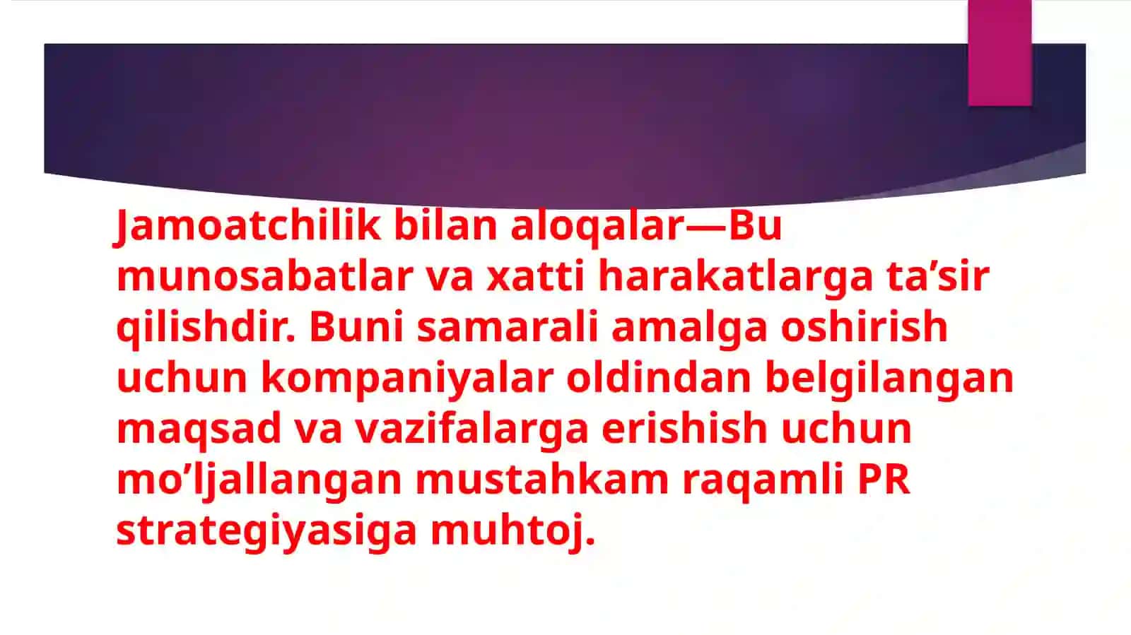 PR kompaniyamohiyati, tarkibi va tasnifi 2