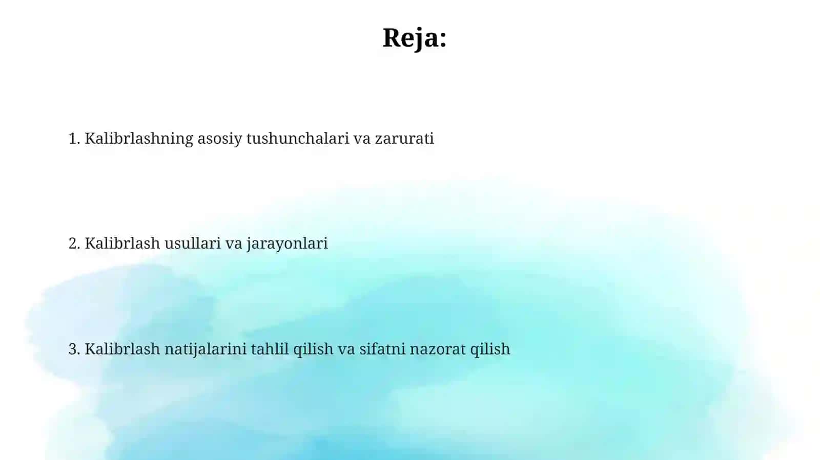 Õlchash vositalarini kalibrlash 2