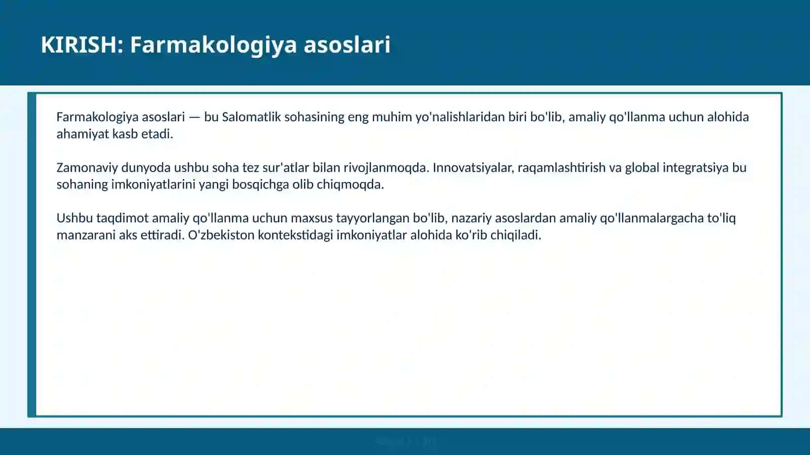 Farmakologiya asoslari 2