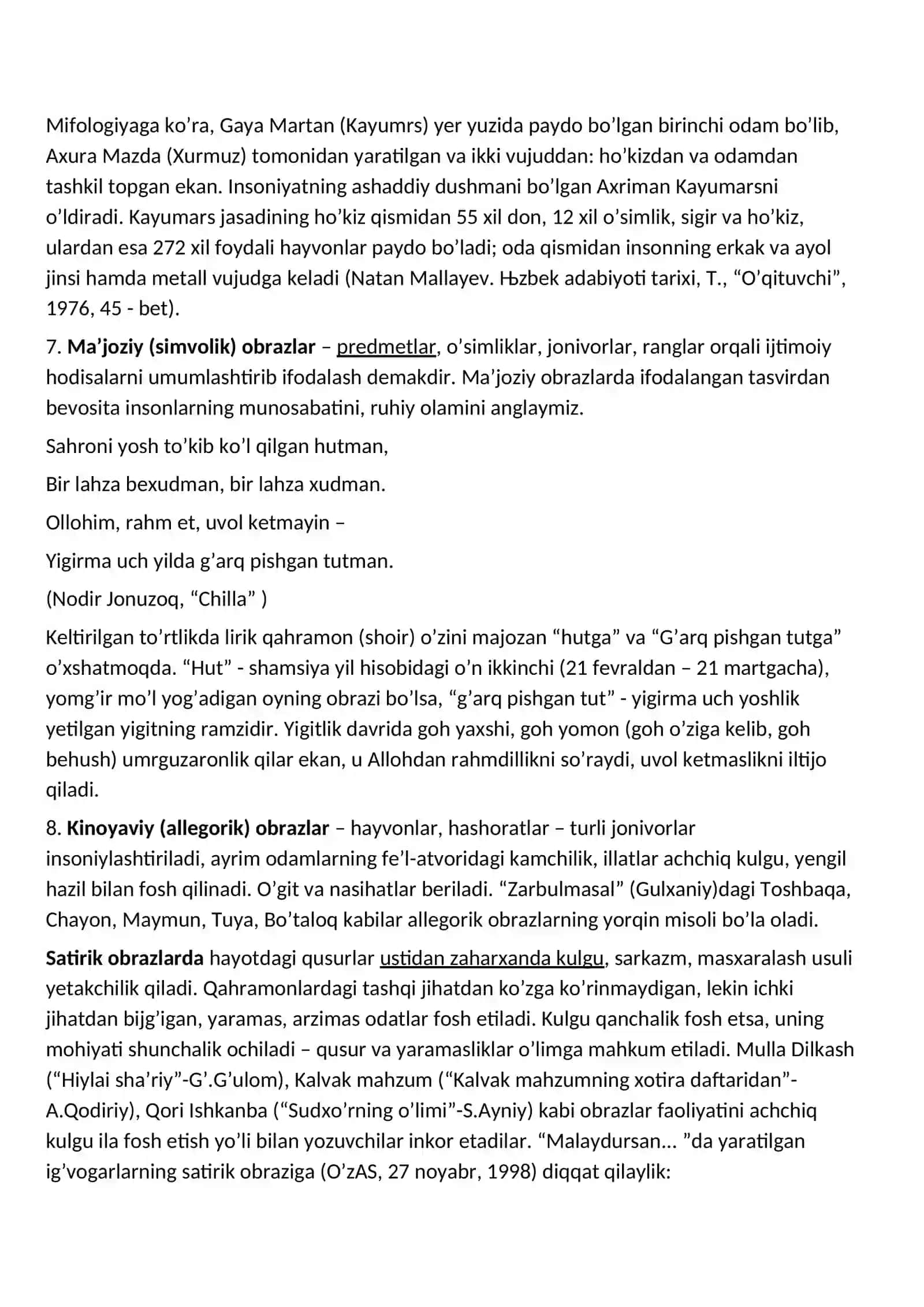 Adabiy tur va janrlar haqida 2