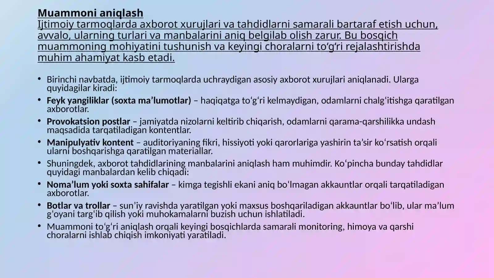 Ijtimoiytarmoqlarda axborot xurujlari va tahdidlar 2
