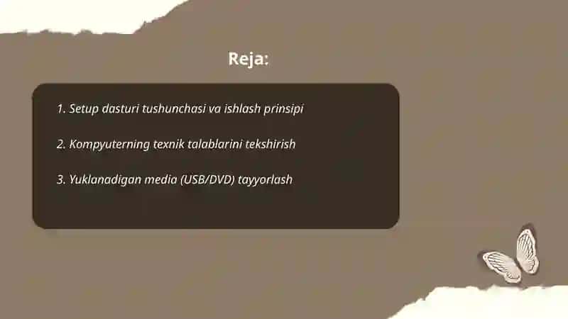 Setup dasturi yordamida kompyuterni sozlash 2