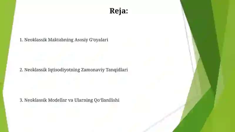 Neoklassik iqtisodiy maktablar 2