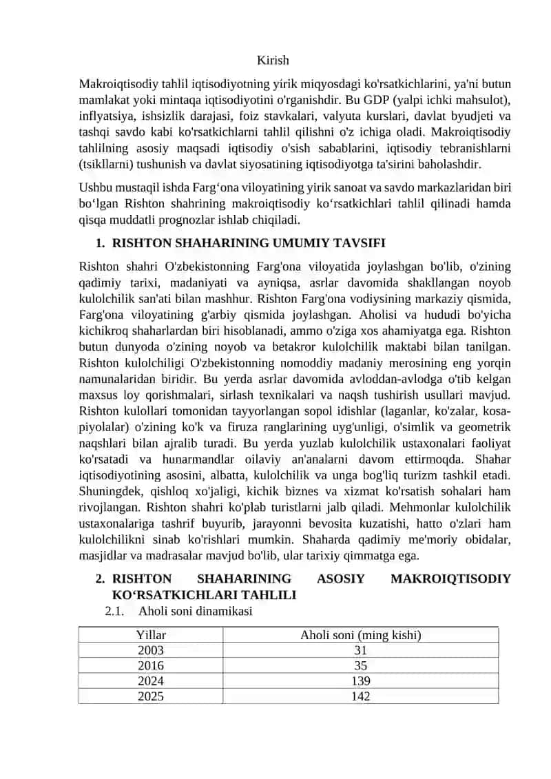 Makroiqtisodiy Tahlil va Prognozlash 2
