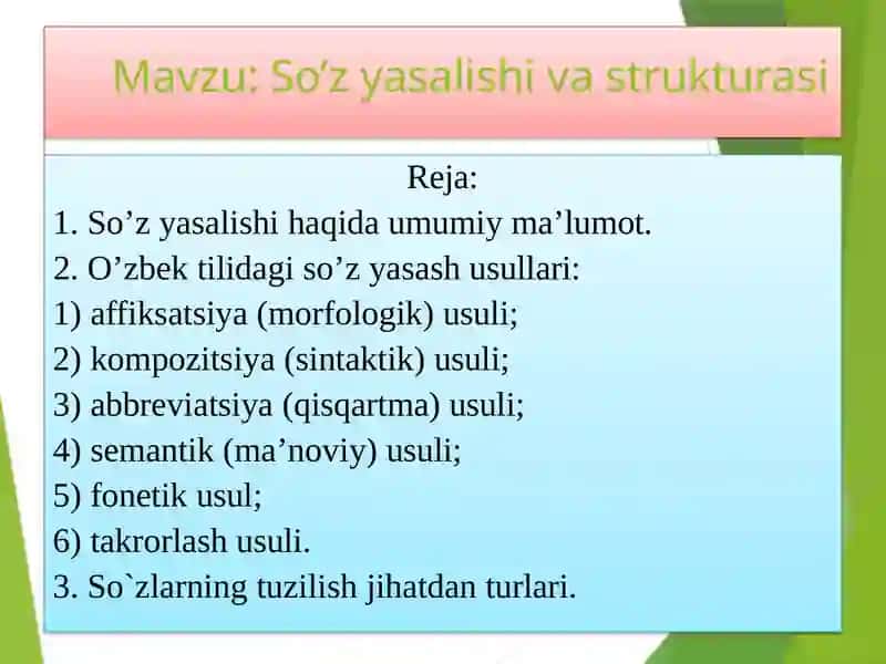 So’z yasalishi va strukturasi 2