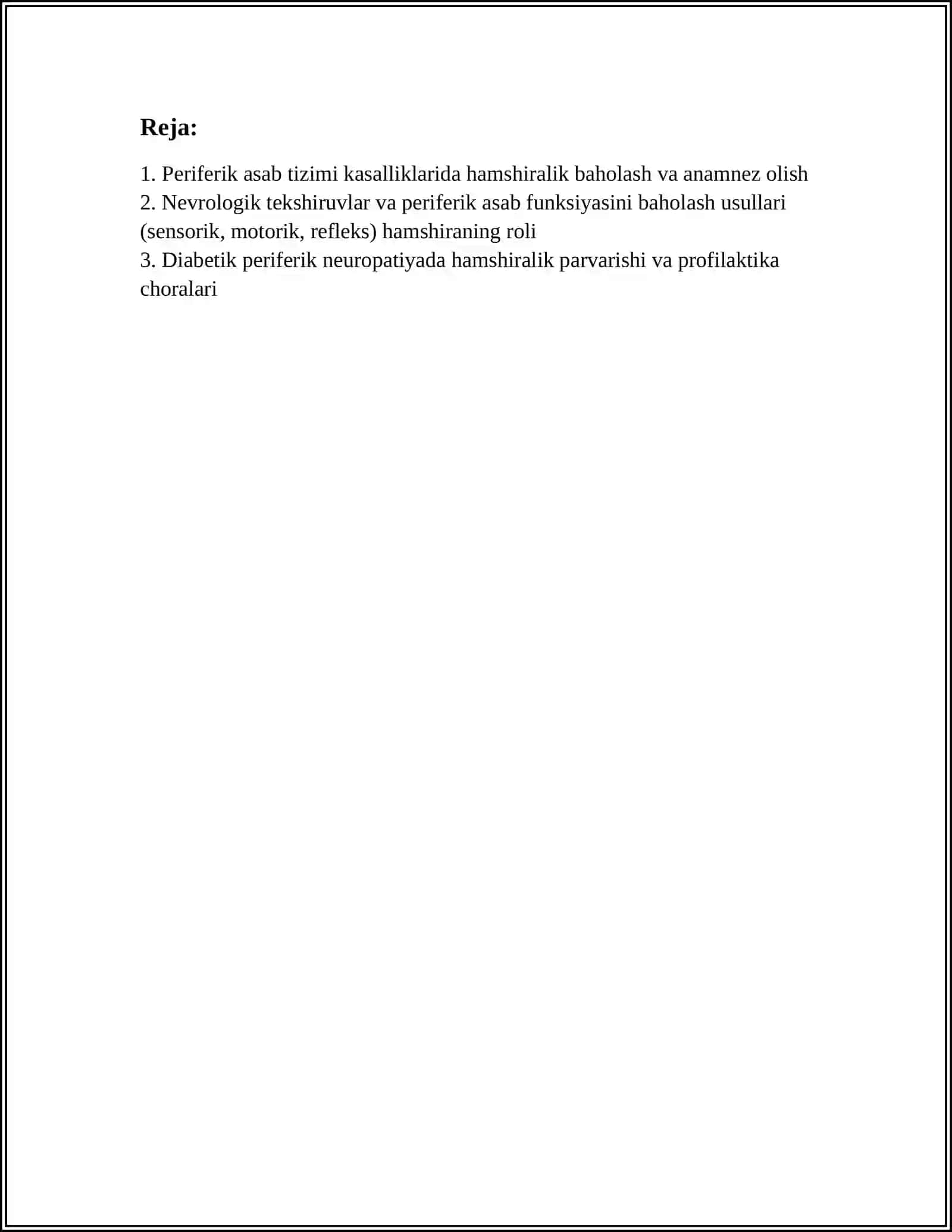 PERIFERIK ASAB TIZIMI KASALLIKLARIDA HAMSHIRALIK PARVARISHI 2