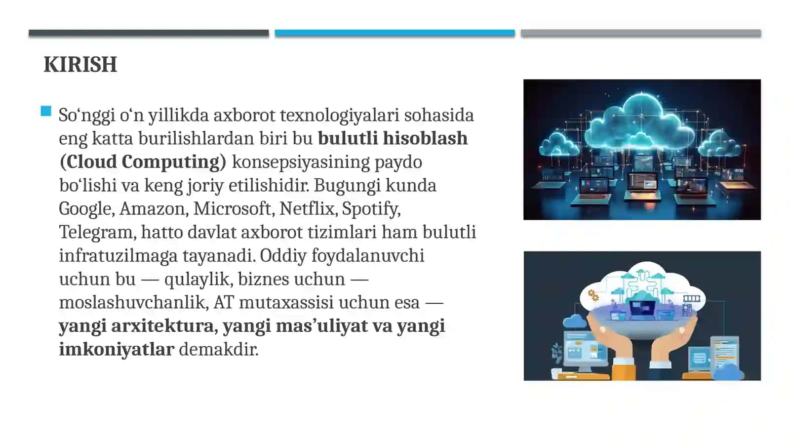 Bulutli hisoblash arxitekturasi va asosiy komponentlari 2