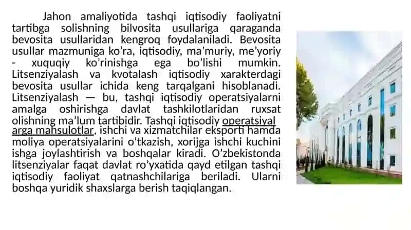 Import kvotalari va litsenziyalarni taqsimlash usullari 2