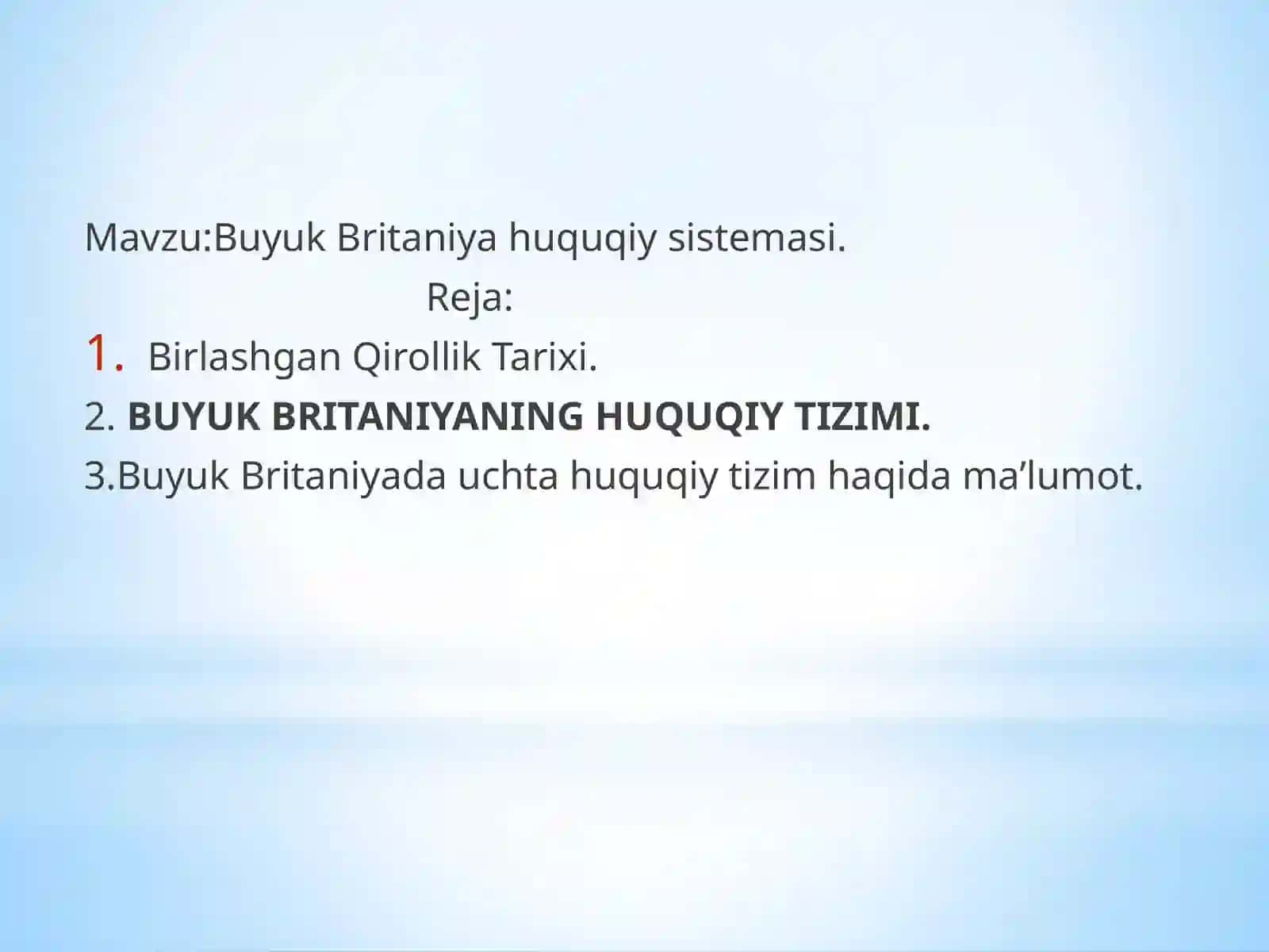 Buyuk Britaniyaning Huquqiy Tizimi 2