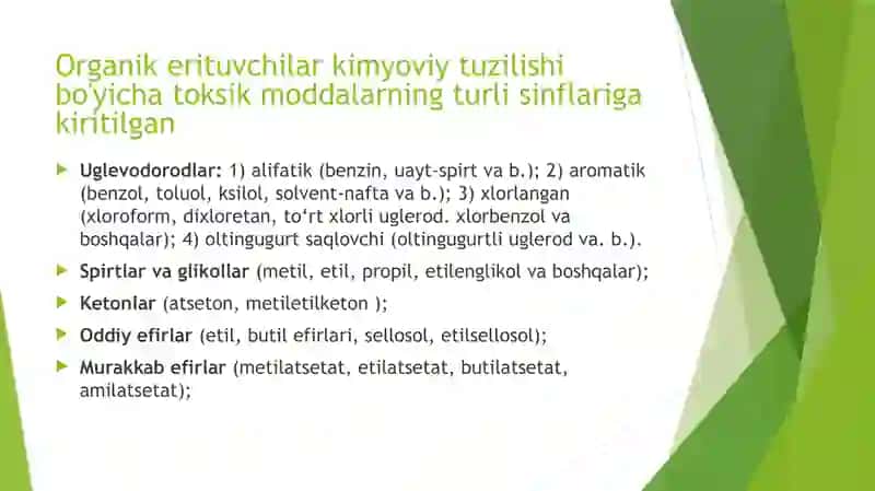 ORGANIK ERITIVCHILARDAN ZAHARLANISH 2