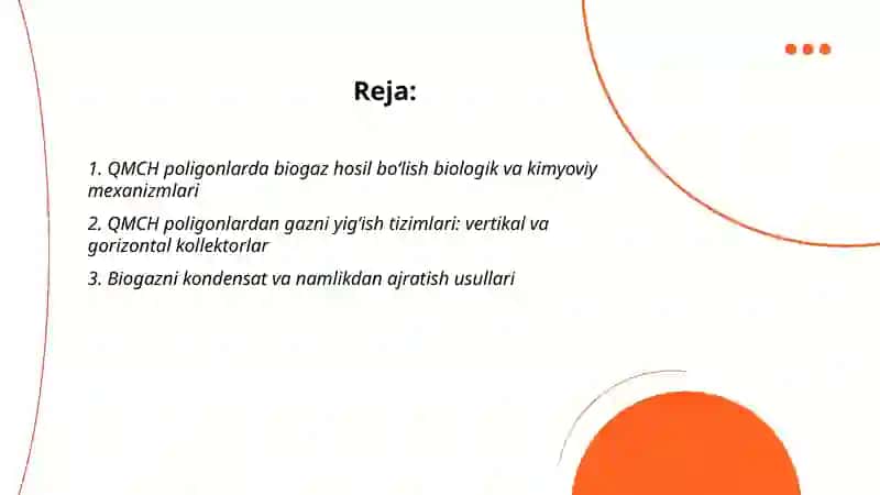 QMCH poligonlardan biogaz olish 2