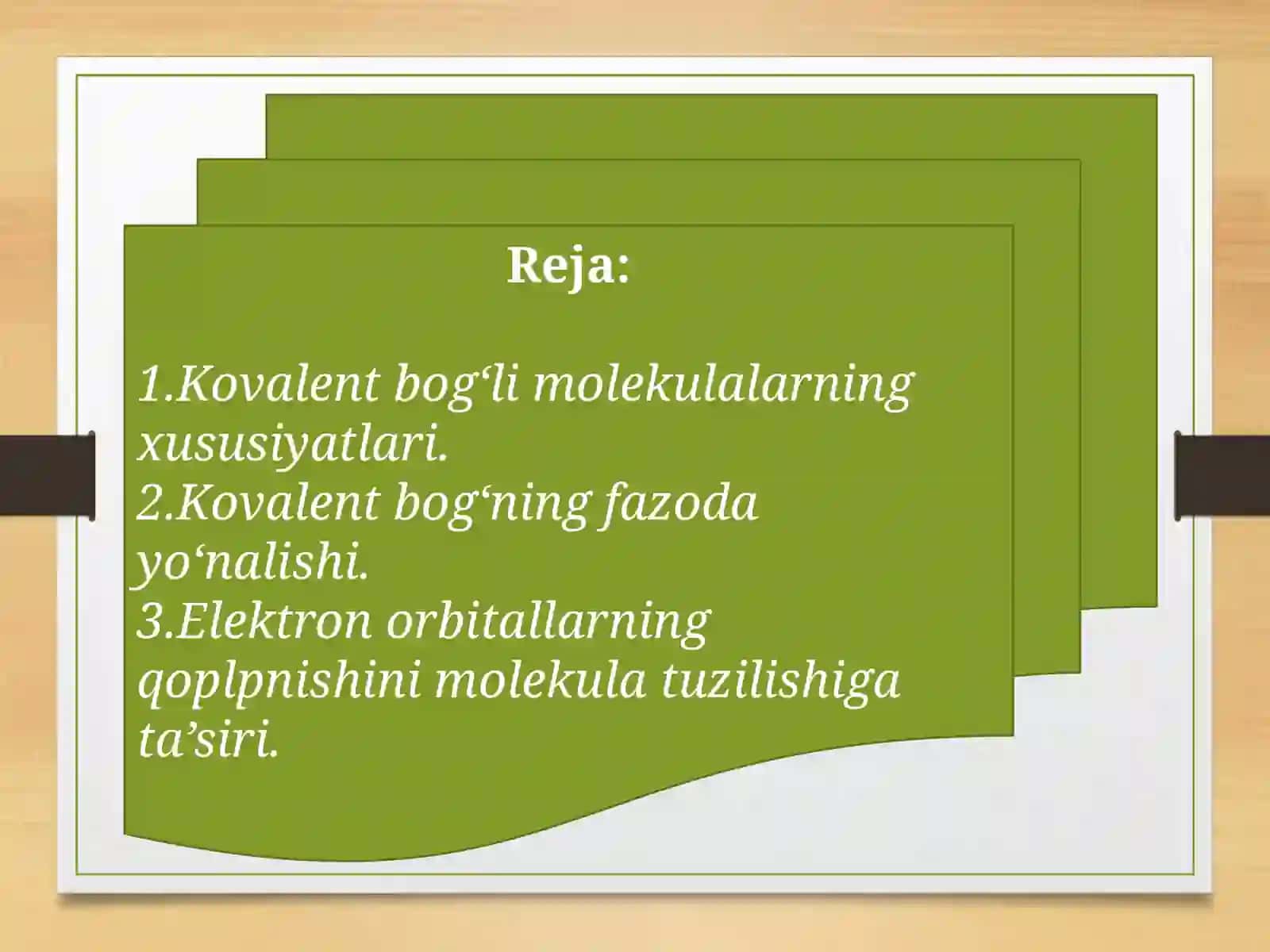 Molekulaning fazoviy tuzilishi 2