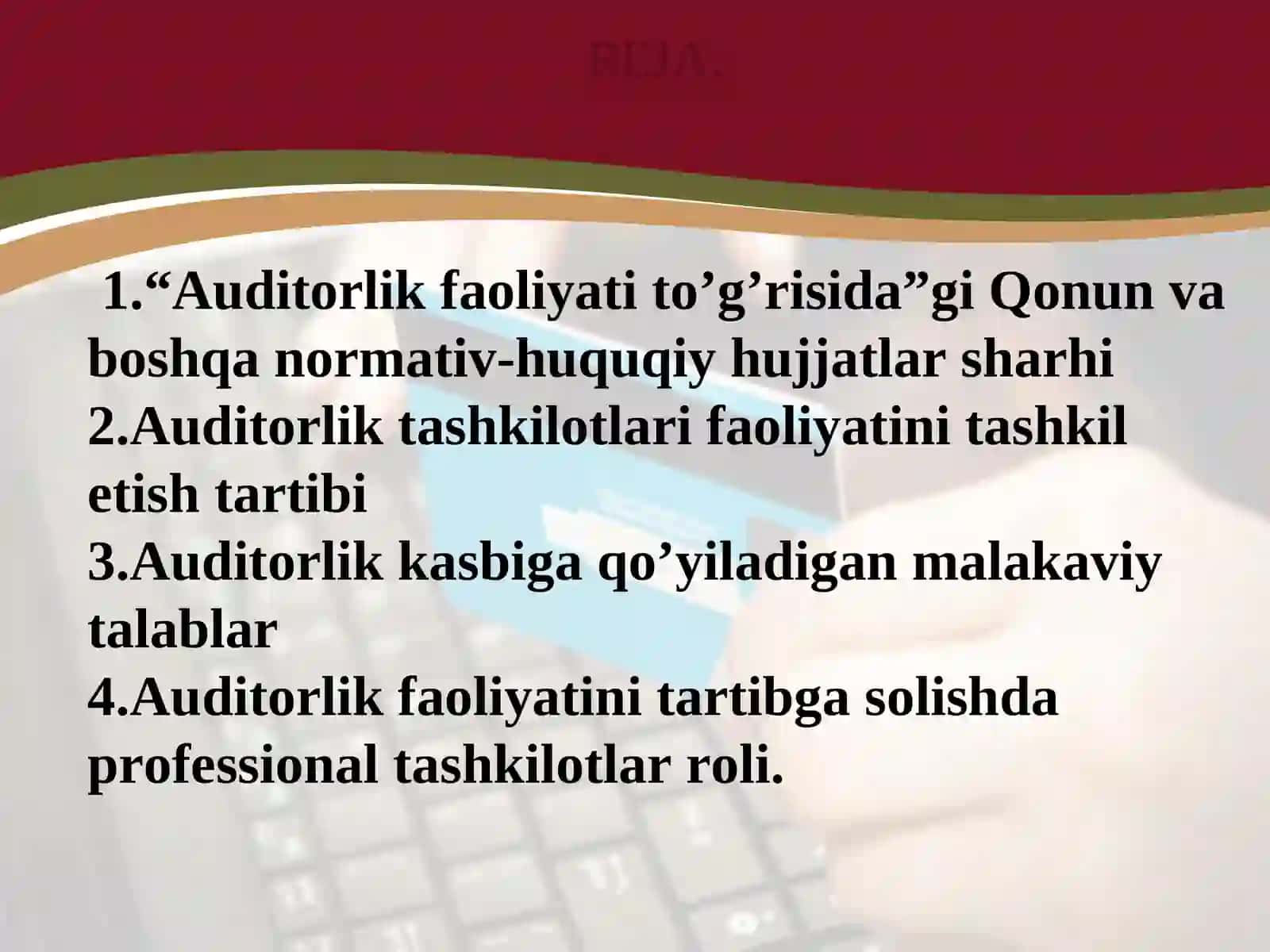 O’zbekiston Respublikasida auditorlik faoliyatining huquqiy asoslari 2