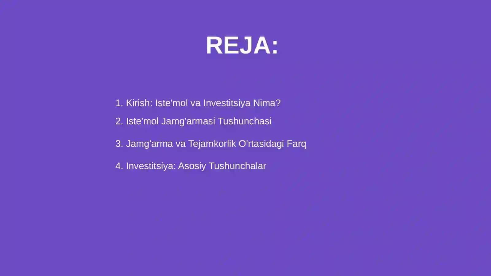 Iste'mol jamg'arma va investitsilar 2