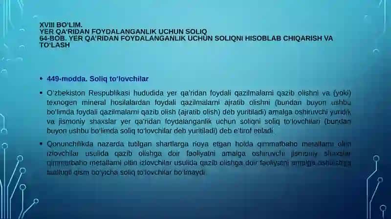 Soliq va soliqqa tortish fanidan 2