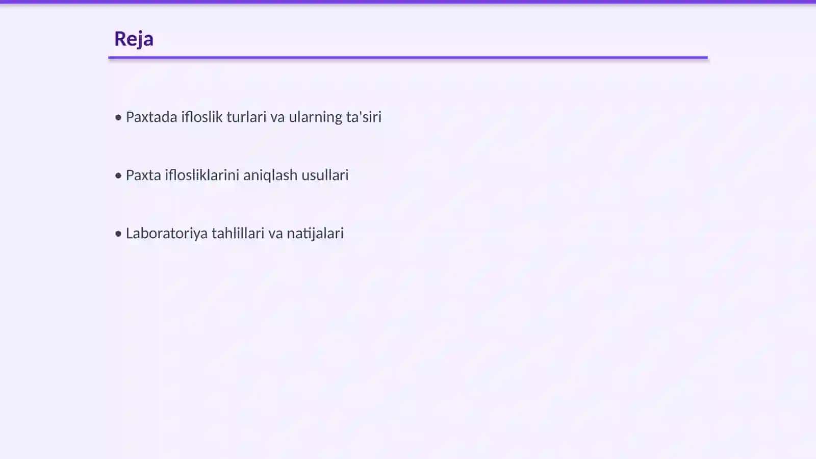 Paxta tarkibidagi iflosliklarni aniqlash 2