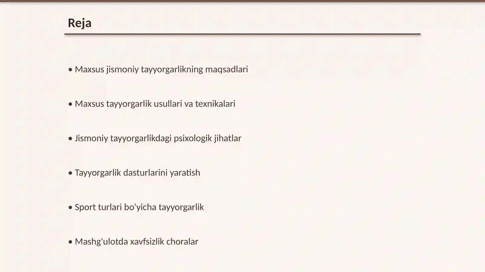 Maxsus jismoniy tayyorgarlik mashg'uloti 2