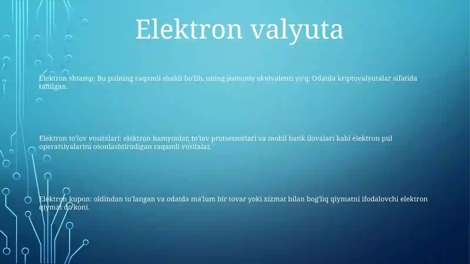 Elektron To'lov Vositalari 2