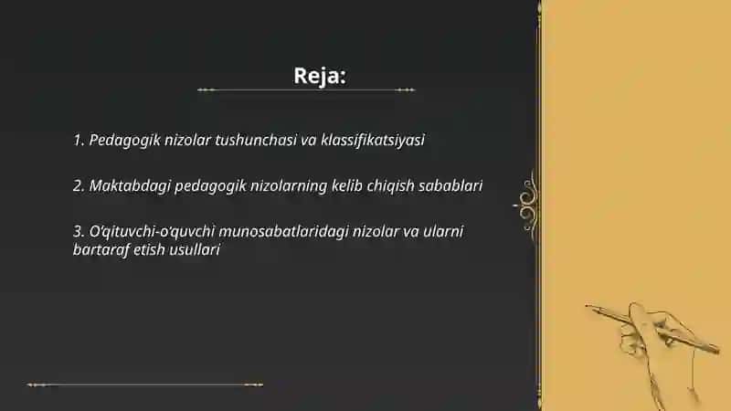 Pedagogik nizolar va ularni bartaraf etish tehnologiyasi 2