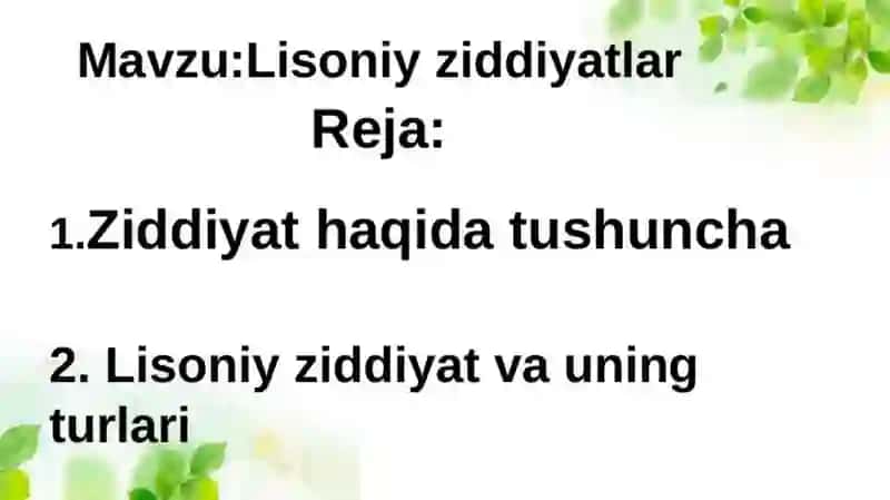 Lisoniy ziddiyatlar 2