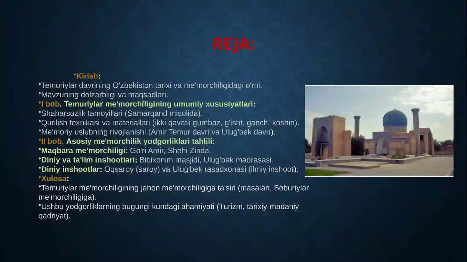 Temuriylar davridagi memorchilik yodgorliklari 2