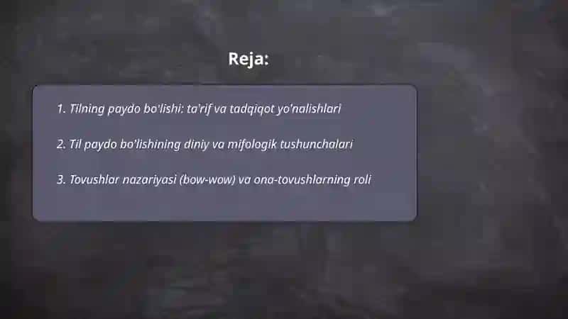 Tilning paydo bo‘lishi 2