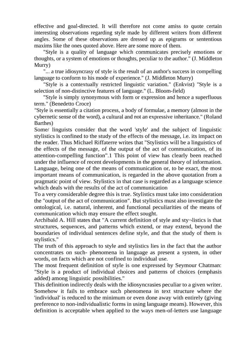 Lecture 1: Introduction. The Subject Matter of Stylistics 2