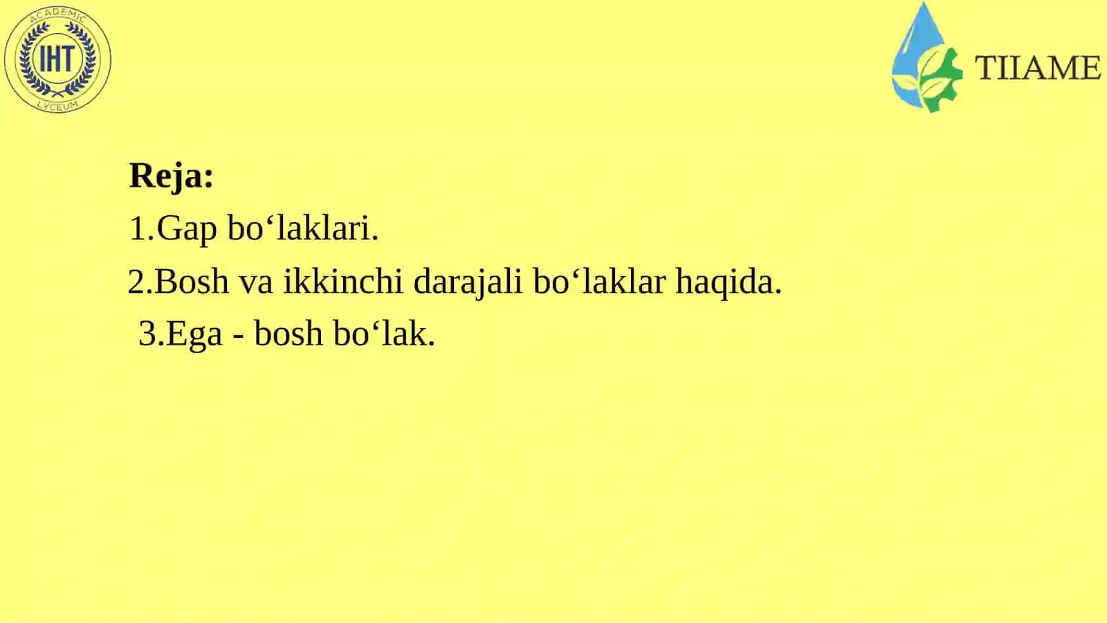 Gap bo‘laklari.Egavauningifodalanishi 2