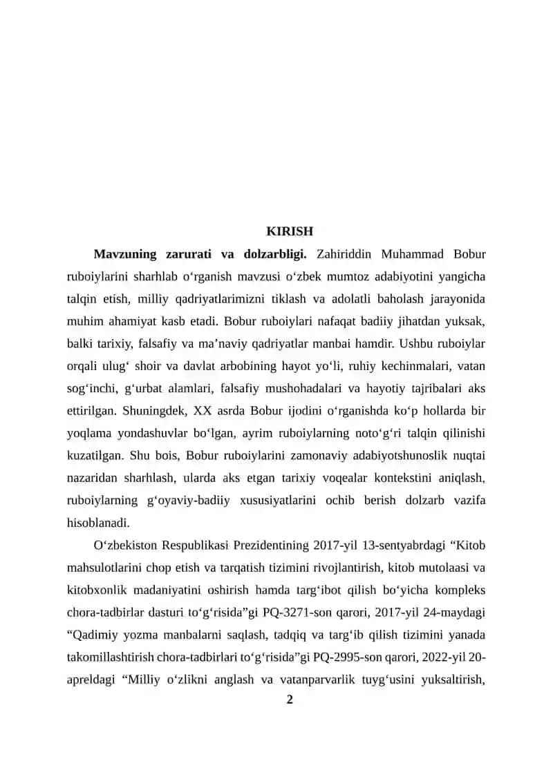 Zahiriddin Muhammad Bobur ruboiylarini sharhlab o‘rganish 2