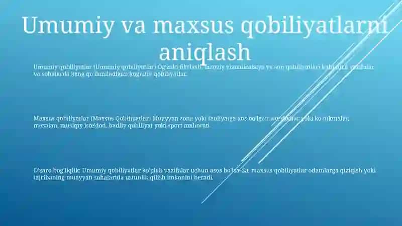 Umumiy Va Maxsus Qobiliyatlar 2