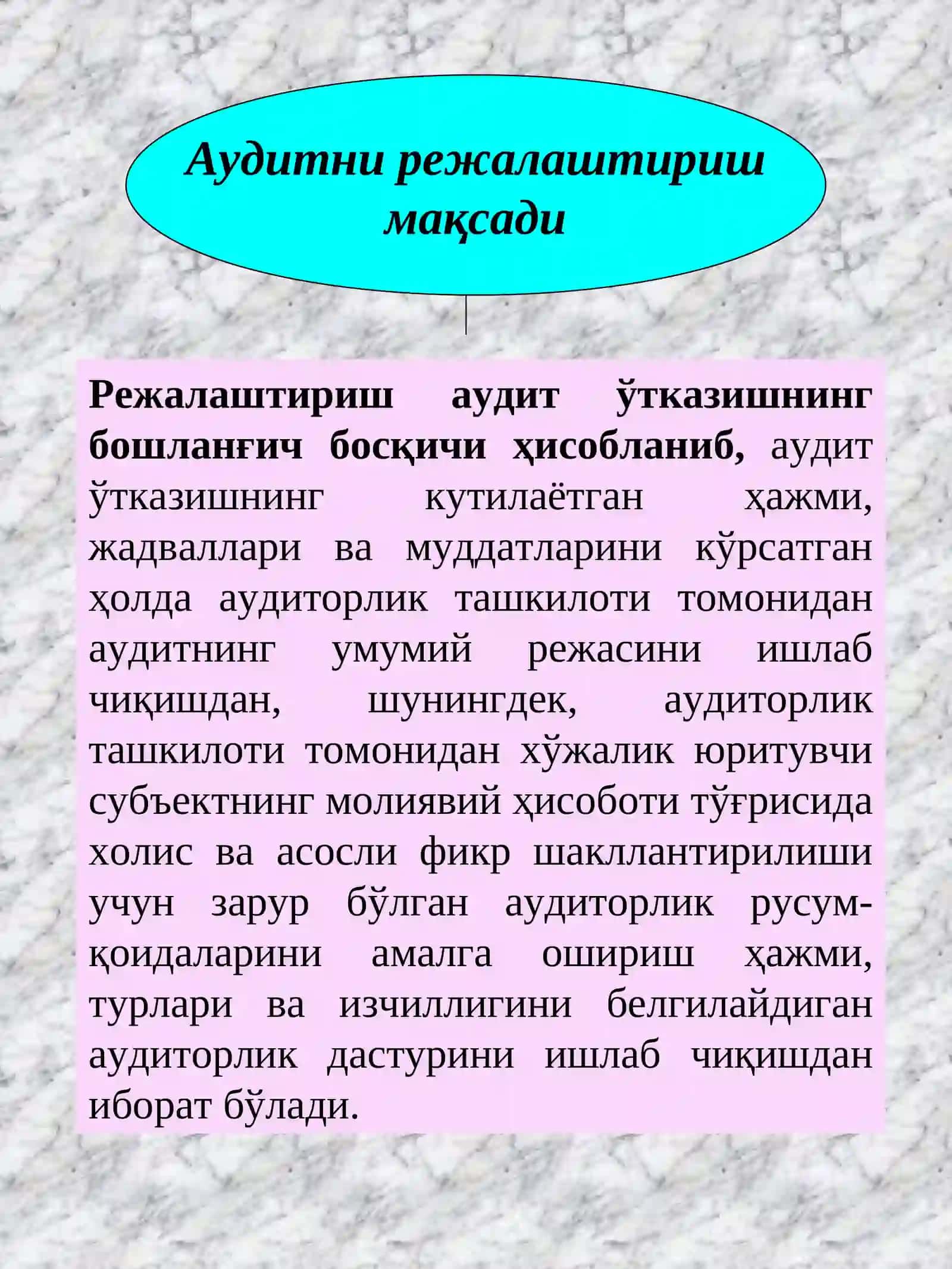 Аудиторлик Текширишни Режалаштириш 2