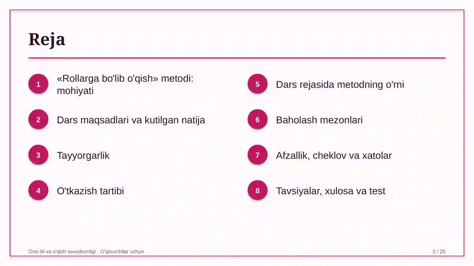 ona tili va o'qish savodxonligi darslarida rollarga bo'lib o'qish metodidan foydalanish 6131 2