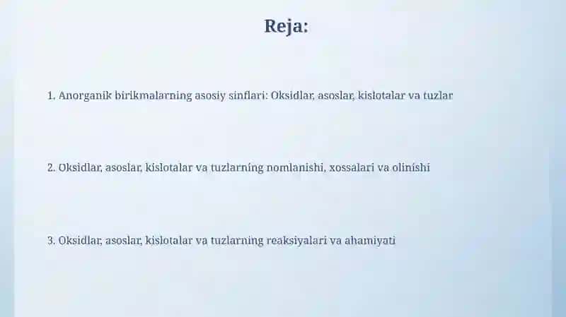 Oksidlar, asoslar, kislotalar va tuzlar 2