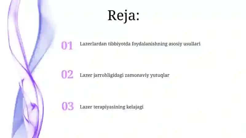 Lazerning tibbiyotda qoʻllanishi 2