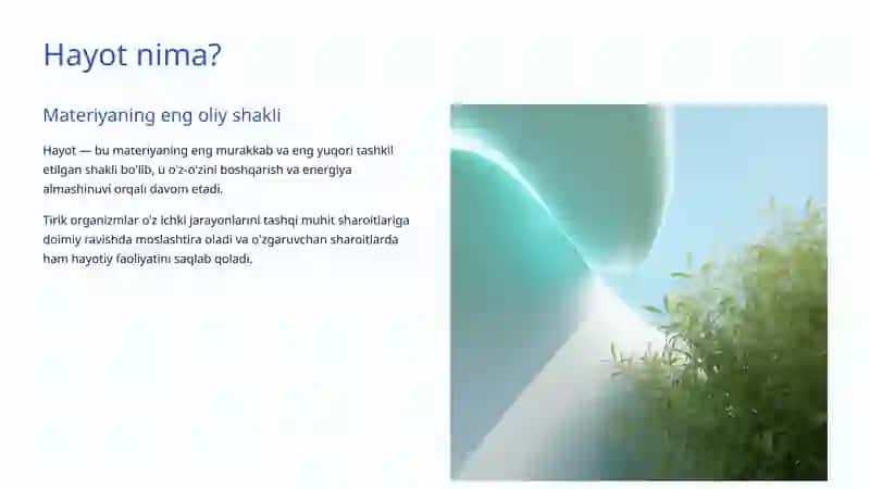 Tirik organizmlarning asosiy xususiyatlari 2