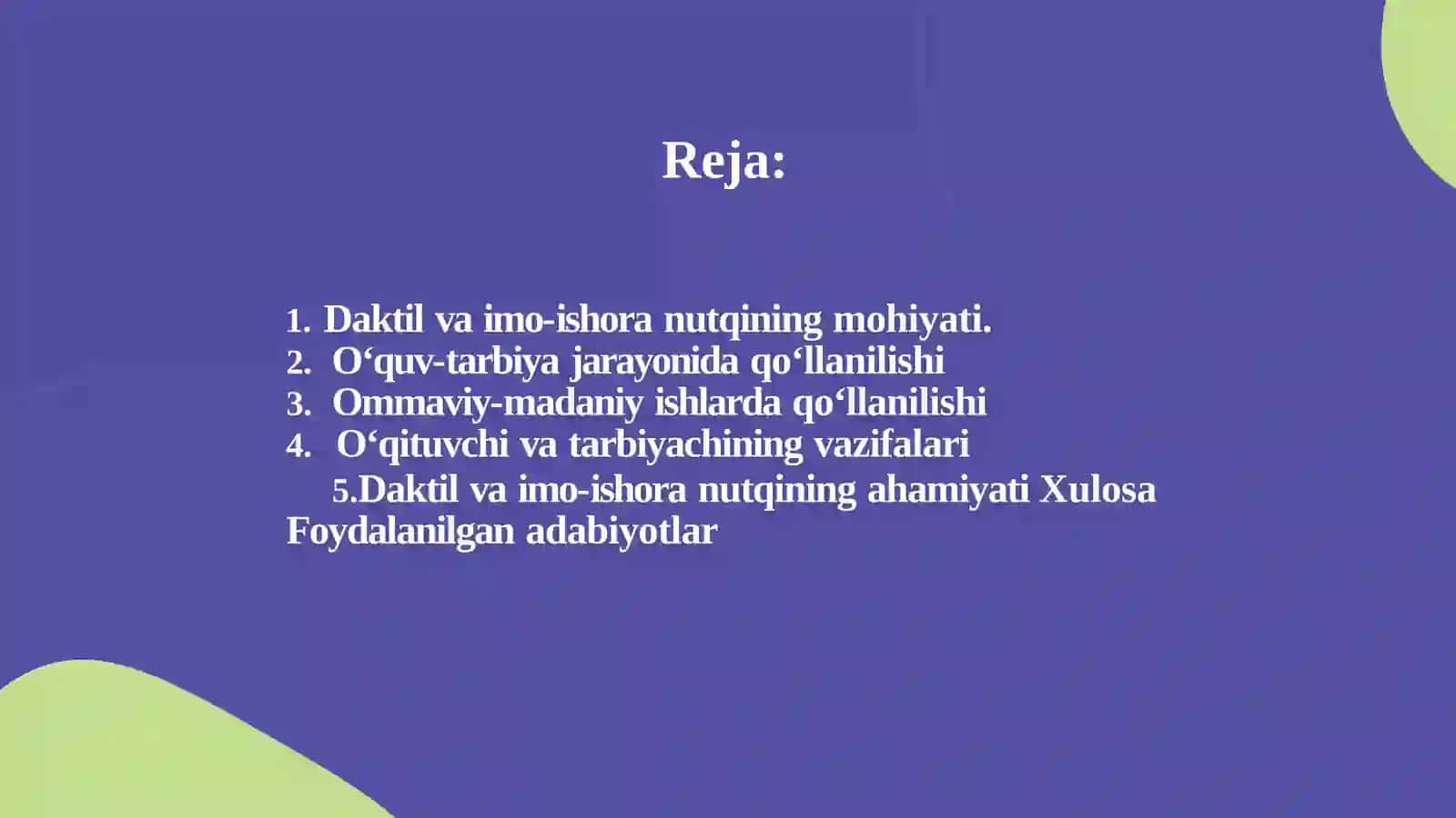 Daktil va imo-ishora nutqi 2