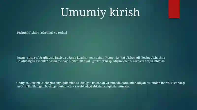 Bosimni O'Lchash Asboblari Va Turlari 2