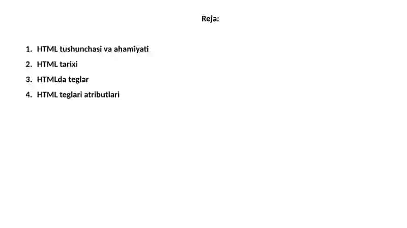 HTML tarkibi 2