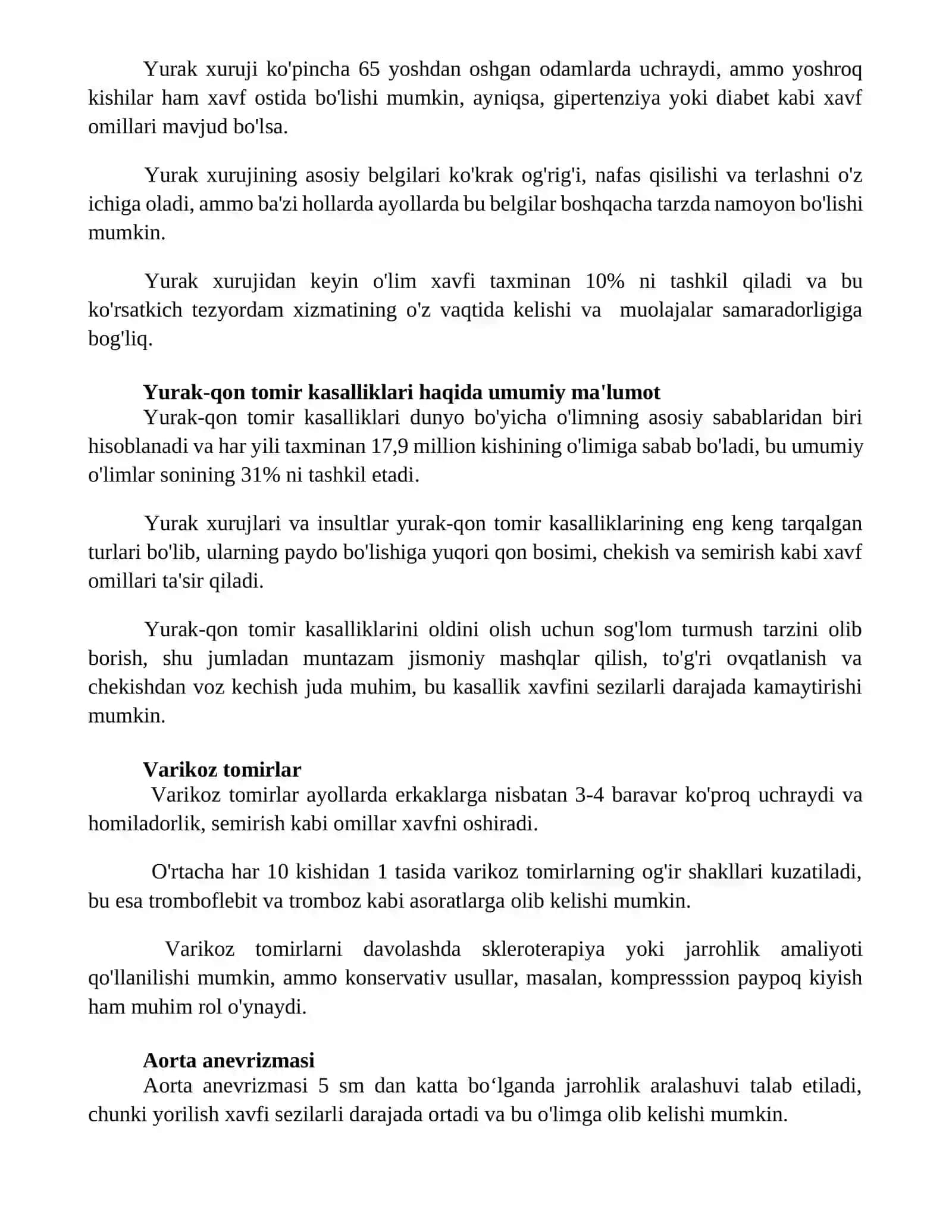 Yurak qon tomir tizimi kasalliklari 2