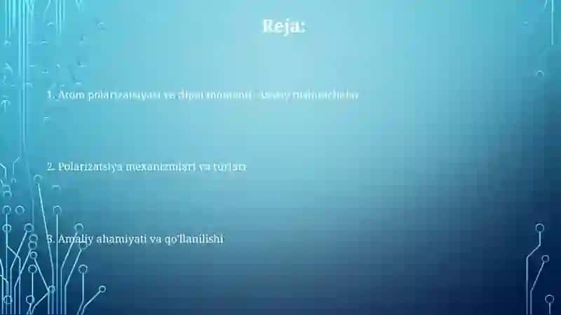 Atom qutblanishi va dipol momenti 2