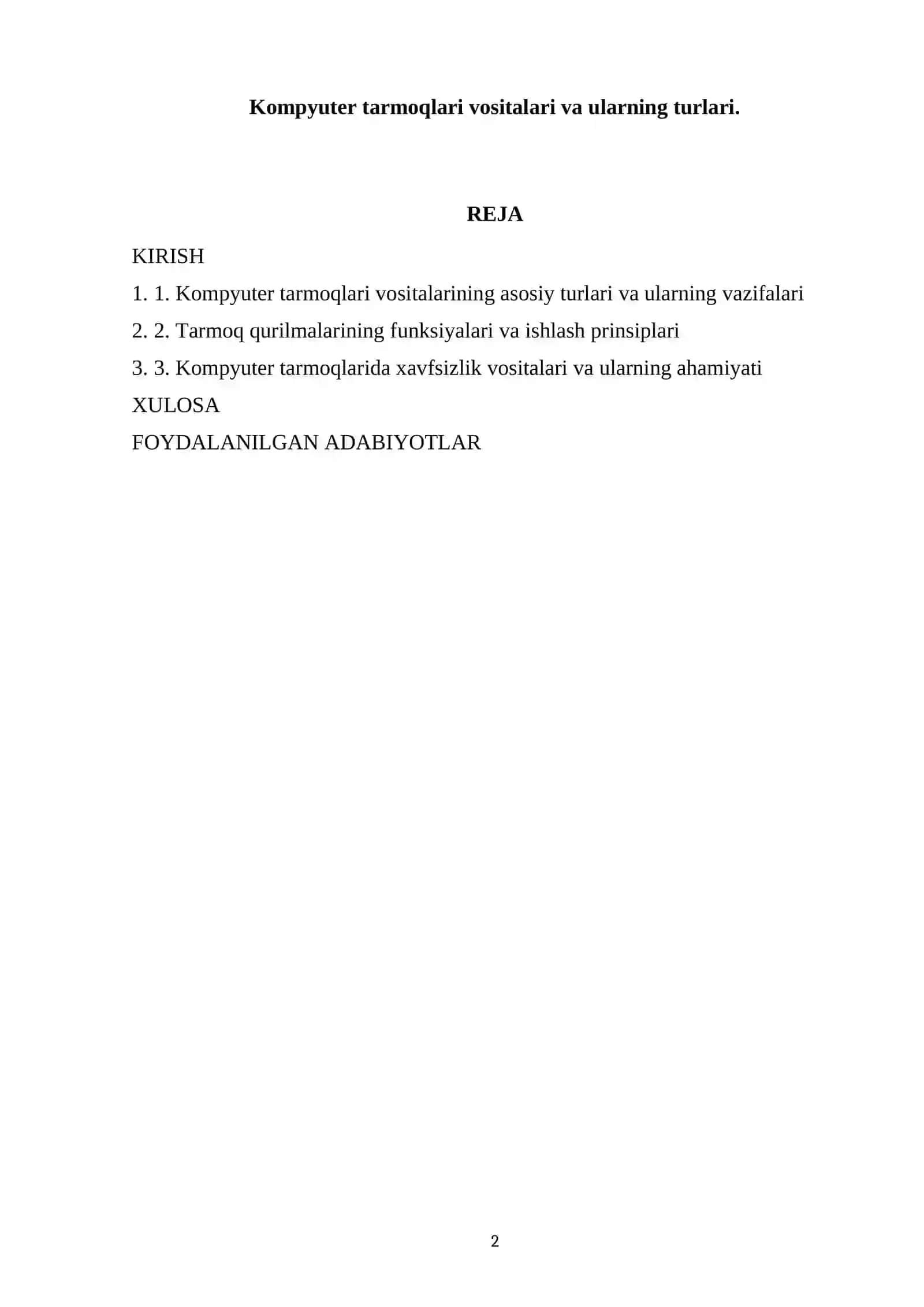 Kompyuter tarmoqlari vositalari va ularning turlari 2